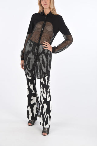 Mesh Glitter Maxi Shirt