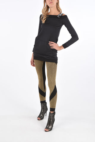 lurex ribbed leggings
