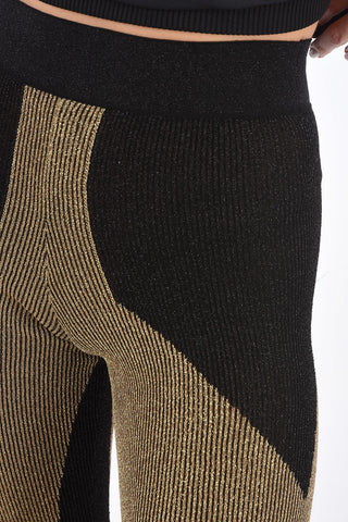 lurex ribbed leggings