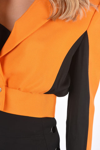 peak lapel cropped jacket