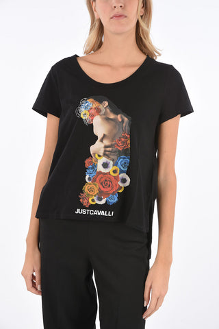 printed asymmetrical t-shirt