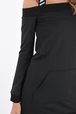 vestito in felpa mini scollo a barca