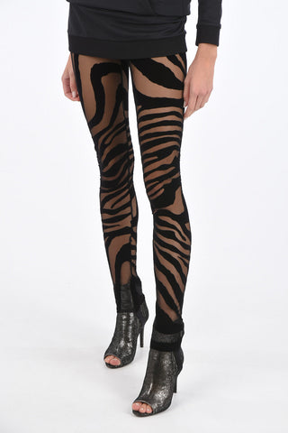 zebra print sheer leggings