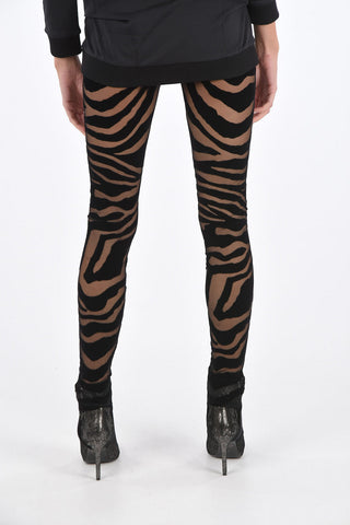 zebra print sheer leggings