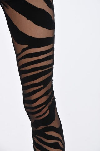 zebra print sheer leggings