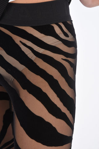 zebra print sheer leggings