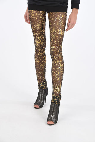 lamè effect sheer leggings
