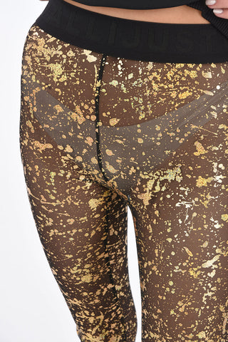 lamè effect sheer leggings