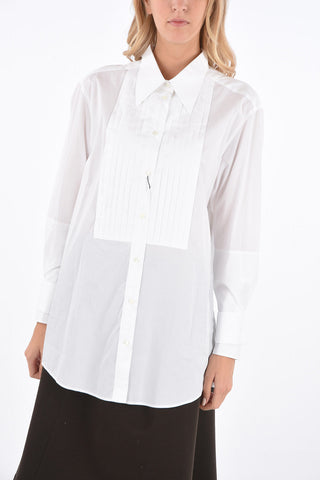Camicia Tuxedo con Maniche Destrutturate