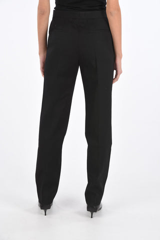 virgin wool Mid-rise waist straight pants