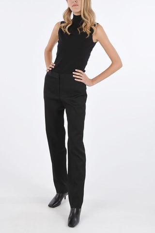 virgin wool Mid-rise waist straight pants