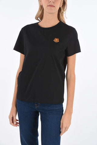 tiger embroidered crew-neck t-shirt