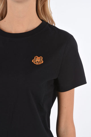 tiger embroidered crew-neck t-shirt