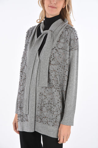 v-neck cardigan with belt