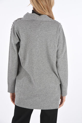v-neck cardigan with belt