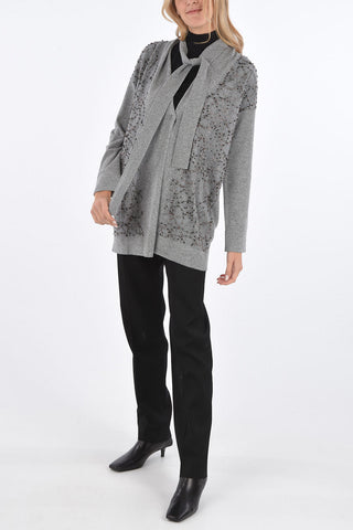 v-neck cardigan with belt