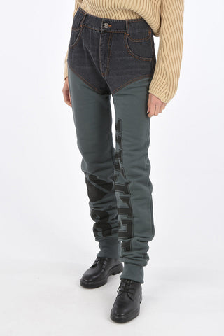 jogger pants with denim details