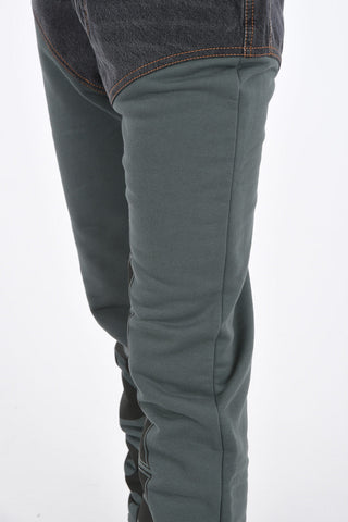 jogger pants with denim details