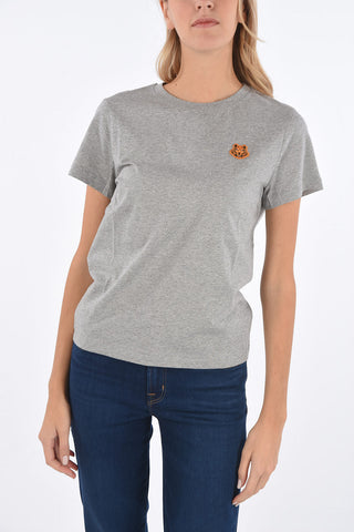 tiger embroidered crew-neck t-shirt