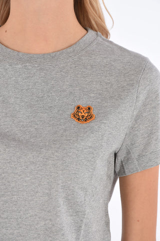 tiger embroidered crew-neck t-shirt