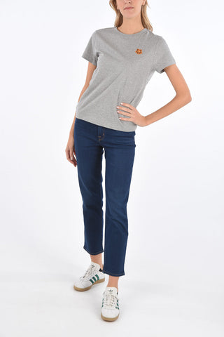 tiger embroidered crew-neck t-shirt