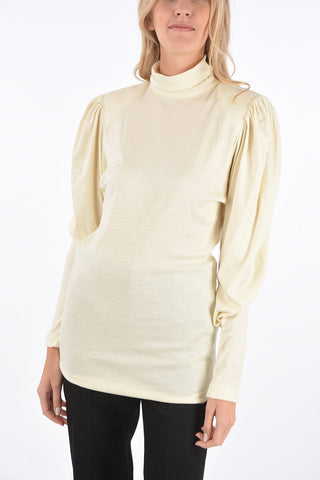 back-zip fastening turtle-neck sweater