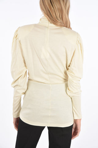 back-zip fastening turtle-neck sweater