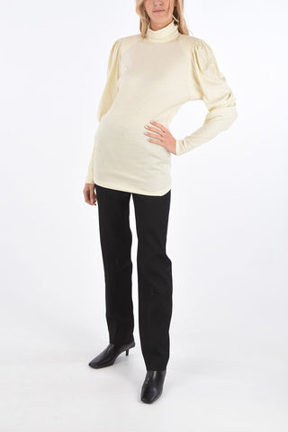 back-zip fastening turtle-neck sweater