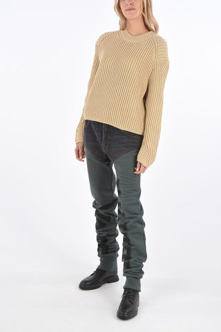 ribbed crew-neck sweater