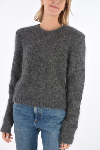 maglia girocollo in misto mohair