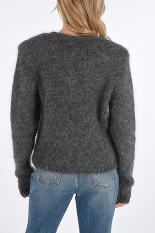 maglia girocollo in misto mohair