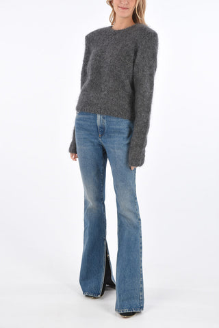 maglia girocollo in misto mohair