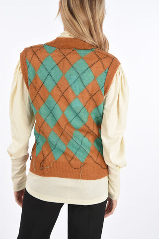 argyle sleveless sweater