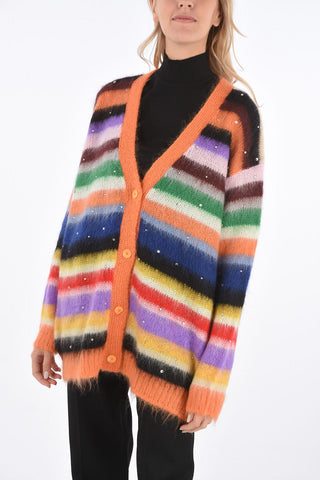 cardigan oversize con strass