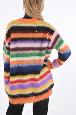cardigan oversize con strass