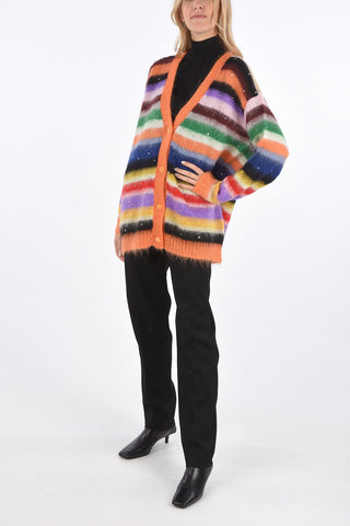 cardigan oversize con strass