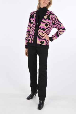 cardigan scollo a V a fantasia