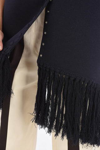 Cashmere Maxi Scarf with Buttons