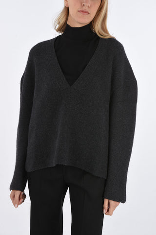 cashmere v-neck oversized sweater