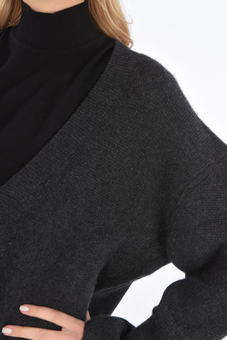 cashmere v-neck oversized sweater
