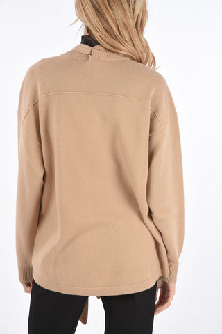 cashmere v-neck asymmetrical sweater
