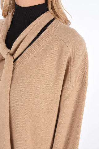 cashmere v-neck asymmetrical sweater