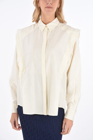 silk hidden closure shirt