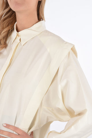 silk hidden closure shirt