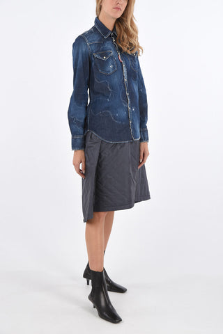 Denim Washed Out Snap Button Shirt