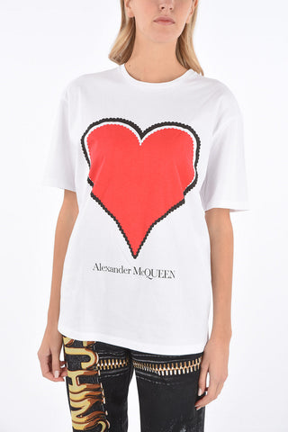 heart printed oversized t-shirt