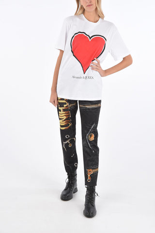heart printed oversized t-shirt