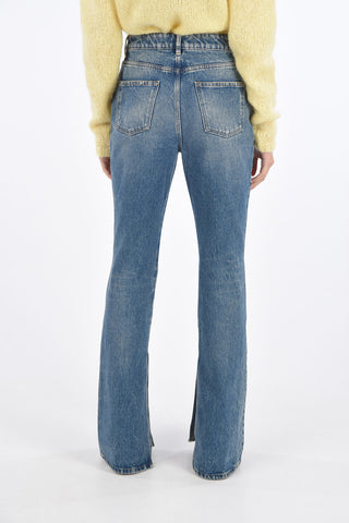 jeans bootcut con spacco alla caviglia