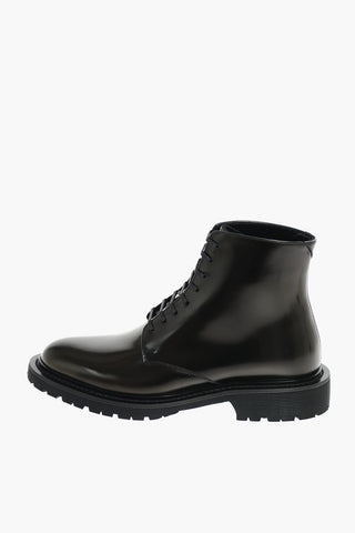 Polished Leather ARMY Lace-up Combat Boots
