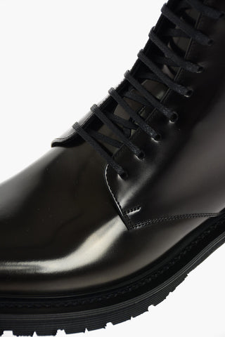 Polished Leather ARMY Lace-up Combat Boots